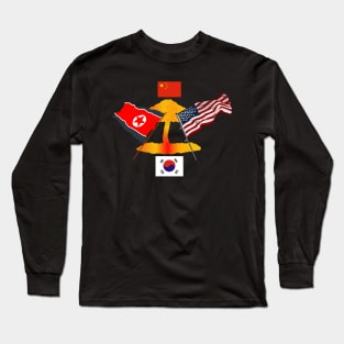US Vs North Korea w China - S Korea Long Sleeve T-Shirt